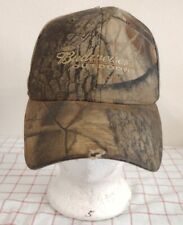 Budweiser Outdoors Camo Cap Hat Green Adjustable Strapback Hunting Fishing  picture