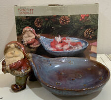 Vtg Kirkland’s Potter’s Garden II Santa Claus Ceramic Candy Bowl W Original Box picture