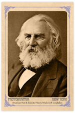 HENRY WADSWORTH LONGFELLOW Poet Educator Photograph  Cabinet Card CDV RP picture