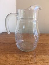 Vintage Clear Textured 7-cup Pitcher with Ice Lip; Excellent Condition picture