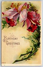 Postcard Birthday Greetings Flowers Unposted picture