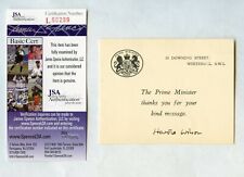 James Harold Wilson,  British Prime Minister Signed 10 Downing Street Card JSA picture