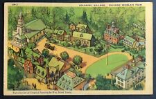 Postcard Chicago World's Fair 1934 Colonial Village Illinois Aerial View Repro picture