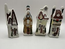 Christmas snow village buildings lot 5 in School, police station, bakery and Inn picture