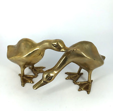 Solid Brass Standing Ducks Figurine set of 2 KOREA 7” long picture