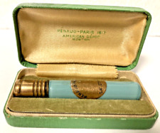 Antique 1920s  Renaud Paris 1817 Sweet Pea Perfume Bottle, Jadeite Green w/ Case picture
