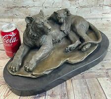100% Solid Heavy Bronze Sculpture Tiger and Family Home Office Decoration Deal picture