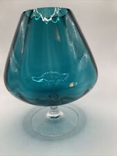 Blue Empoli Optic Snifter 6” Vintage Mid Century picture