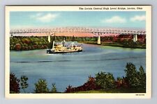 Lorain OH- Ohio, Lorain Central High Level Bridge Antique Vintage c1942 Postcard picture