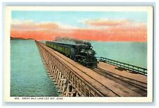 c1920s Great Salt Lake Cut-Off Utah UT Overland Limited Train Unposted Postcard picture