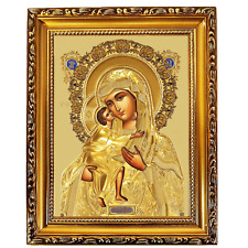 Catholic Orthodox Madonna and Child Icon, Virgin Mary Christ Jesus in Gold 9 ... picture