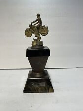 Vintage 1950’s Motorcycle Bike Racing Trophy On Celluloid Base Harley Indian 10” picture