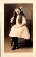 PORTRAIT OF A CUTE LITTLE GIRL : SEVEN YEARS OLD : RPPC : (1913) picture