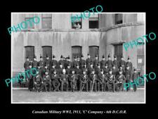 POSTCARD SIZE PHOTO OF CANADIAN MILITARY WWI C COMPANY 6th DCO REGIMENT c1913 picture