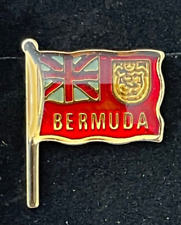 Bermuda Flag with  Union Jack Crest Lapel Pin with giftbox picture