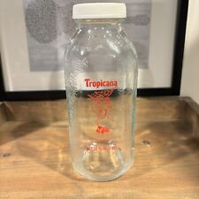 VTG Tropicana Orange Juice Glass Beverage Bottle Jar Container 32 oz Hula Girl  picture