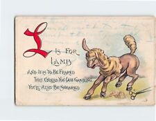 Postcard L is For Lamb Art Print Embossed Card picture