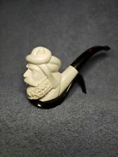 VTG, Meerschaum/ Turkish Hand Carved, Sultan Bearded Head pipe with case, Unused picture