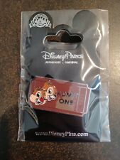 2012 Disney WDW Admission Ticket Chip and Dale Pin With Packing picture