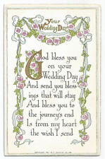 Greeting Postcard Wedding Poem c1910 picture