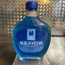 Vintage Aqua Velva ICE BLUE Cooling After Shave 3.5oz Glass Bottle 99% Full picture