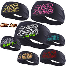 Harley Davidson Glitter Logo Unisex Black Hairband Wrap Headband (1) Breathable  picture