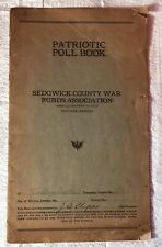WWI Sedgwick County War Funds Patriotic Poll Book, Wichita Kansas, Many Names picture