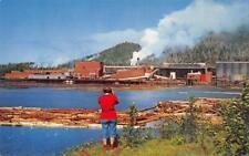 Ketchikan, Alaska PULP MILLS Logging Lumber Mill c1950s Chrome Vintage Postcard picture