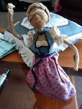 Vtg 1980s Native Alpine German Handcrafted Rupfen Folk Art Burlap Doll  picture