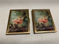 Victorian Lady on Swing Metal Case Purse Picture Holder picture