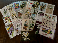 Lot of 23 Antique~POSTCARDS  with Pretty EASTER Lilies & Flowers~In Sleeves-h262 picture