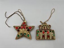 VINTAGE ST LOUIS ART MUSEUM HOLIDAY CHRISTMAS ORNAMENT LOT BUILDING & STAR picture