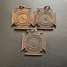 3x VINTAGE c1930's NATIONAL ROSE SOCIETY OF VICTORIA MEDALLION WINNERS BADGES picture