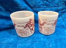 Anchor Hocking TWO TEXAS HISTORY  50's Davy Crockett Indian Child's Mugs Kitchy picture