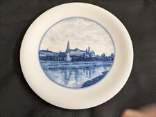 Vtg. Meissen large scenic plate; blue/white porcelain. 12