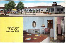 LINEN Postcard      LA CONGA MOTEL  -  HOBBS, NM picture