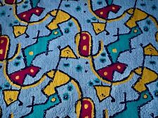 1950's POP ART Grafitti Keith Haring Abstract Novelty Barkcloth Vintage Fabric picture