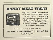 Skeat Handy Meat Treat Esskay Baltimore MD Metal Tin Vintage Print Ad 1944 picture