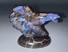 Australian Carved Boulder Opal Horse Head Sculpture on Stand 482 Cts picture