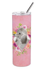 Grey Standard Poodle Pink Flowers Stainless Steel 20 oz Tumbler CK4233TBL20 picture