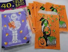  Vintage Halloween Fun World 90s Treat Bags Skeleton & Witch  picture