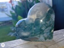 Beautiful Hand carved Moss Agate heart  picture