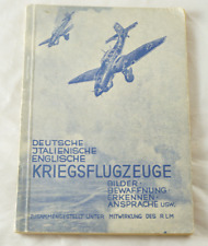German WWII WW2 Aircraft Airplane Identification Recognition Table Booklet 1941 picture