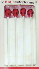 Katja Colorforms Towle 4 Hand Made Glass Stirrers Bar Swizzle Sticks Strawberry picture