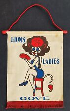 vintage LIONS CLUB GOVE BANNER sexy lady dog LIONS LADIES 11