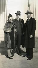 X117 Vtg Photo THREE TRAVELERS AT AIRPORT, PIPE, Memphis TN c Early 1900's picture