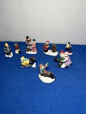 Lot OF 8 Winter Snow Figurines Porcelain Made in China picture