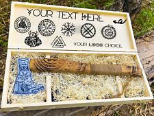 Personalized Viking Axe in Custom Wooden Box – Ideal Gift with Your Logo/Text picture