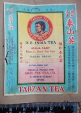 Z2) 1950's Malaya IPOH Chinese Jawi Tamil TEA LABEL - TARZAN  TEA picture