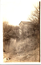 Antique RPPC Photo Postcard Cedervale, Kansas 1908 Mill river picture